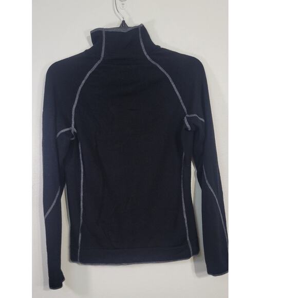 Smartwool Sweater Base Layer Womens Medium Black Quarter Zip Merino Wool Sweater - Picture 4 of 13